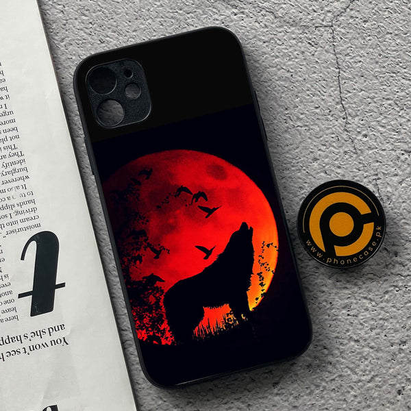 iPhone 11 Wolf Series  Premium Printed Glass soft Bumper shock Proof Case