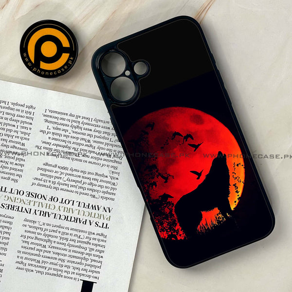 iPhone 16 Plus -     Wolf Series - Premium Metal Printed soft Bumper shock Proof Case