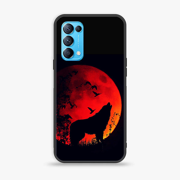 Oppo Reno 5 Wolf Design 1 Premium Printed Glass soft Bumper shock Proof Case CS-10914