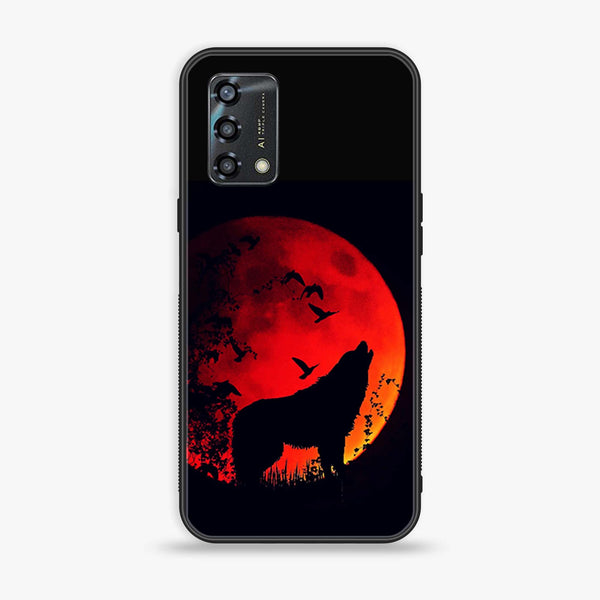 Oppo A95 - Wolf Series - Premium Printed Glass soft Bumper shock Proof Case