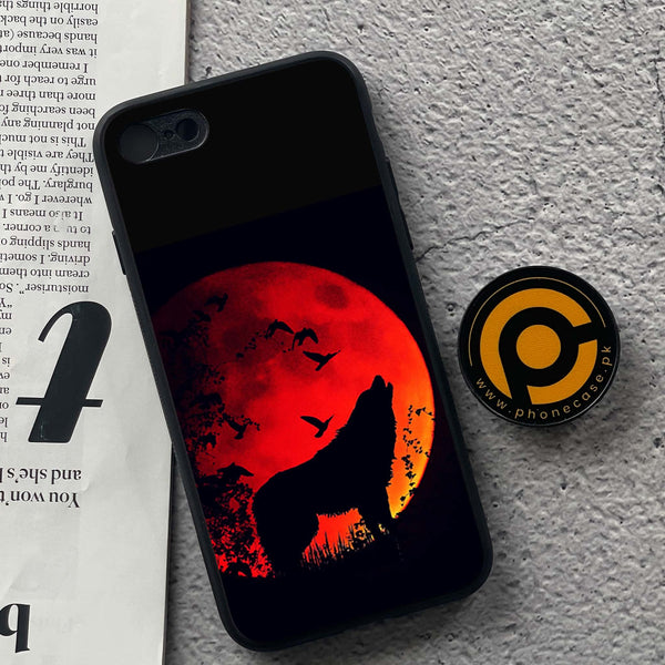 iPhone 7 / 8 - Wolf Series - Premium Printed Glass soft Bumper shock Proof Case