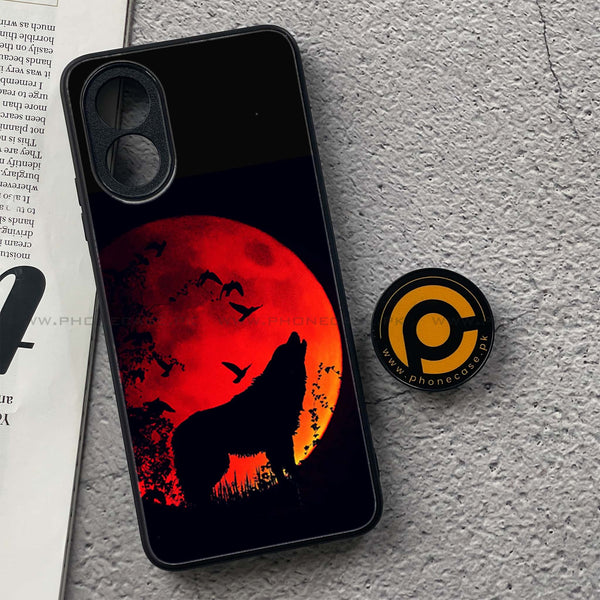 Oppo A18 4G - Wolf Series - Premium Printed Glass soft Bumper shock Proof Case