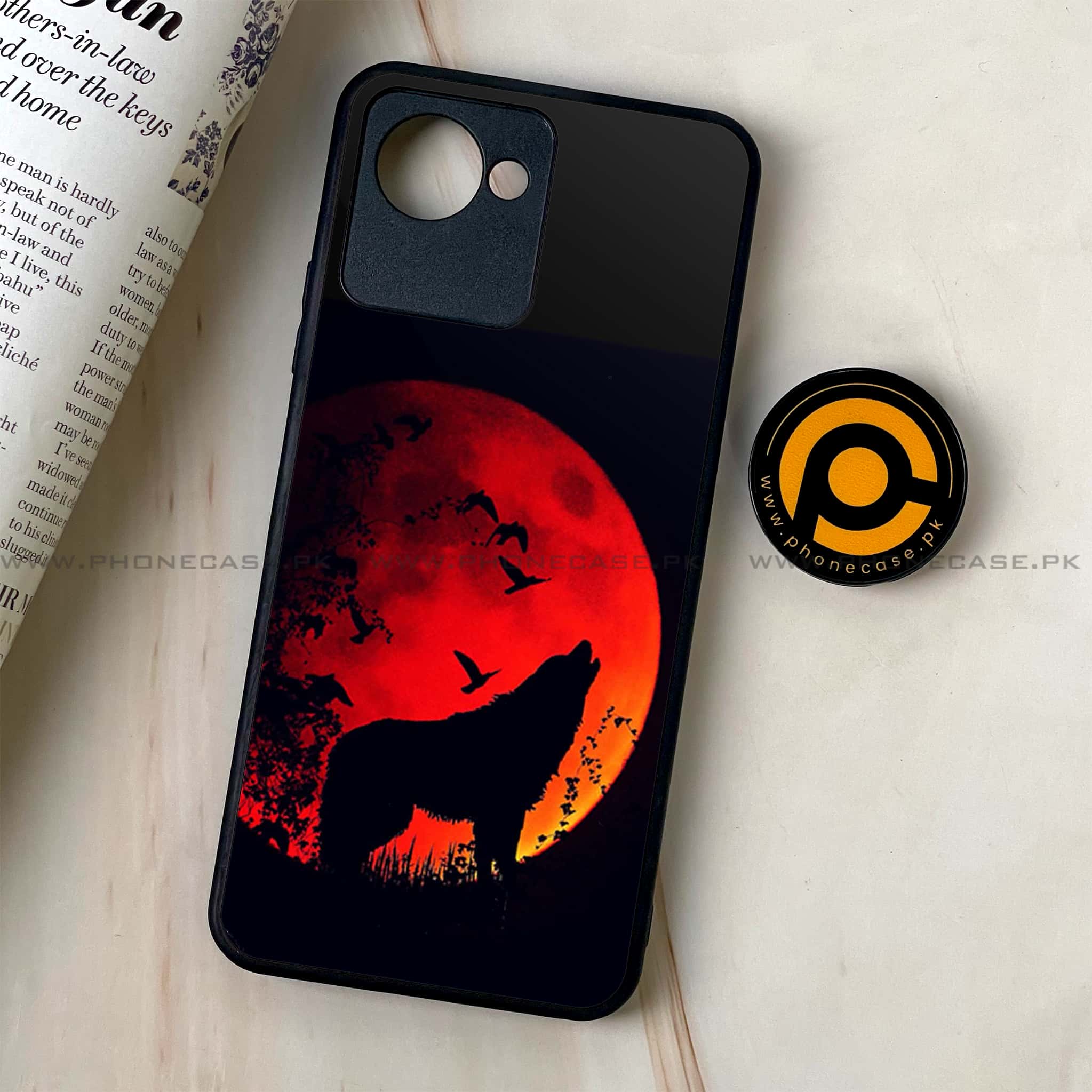 Realme C30 - Wolf Series - Premium Printed Glass soft Bumper shock Proof Case