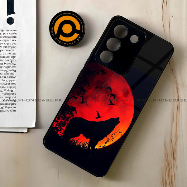 Vivo V29e - Wolf Series - Premium Printed Glass soft Bumper shock Proof Case