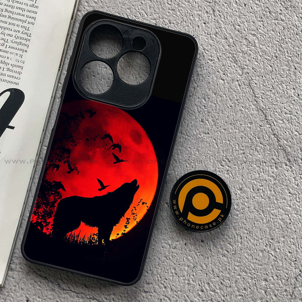 Tecno Spark 20C - Wolf Series - Premium Printed Glass soft Bumper shock Proof Case