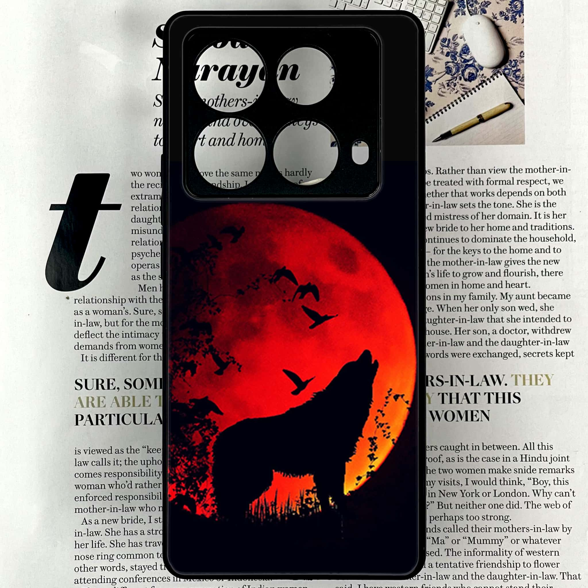 Infinix Note 40 4G - Wolf Series - Premium Printed Glass soft Bumper shock Proof Case