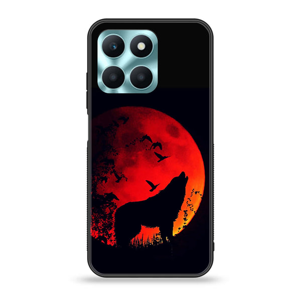 Honor X6a - Wolf Series - Premium Printed Glass soft Bumper shock Proof Case