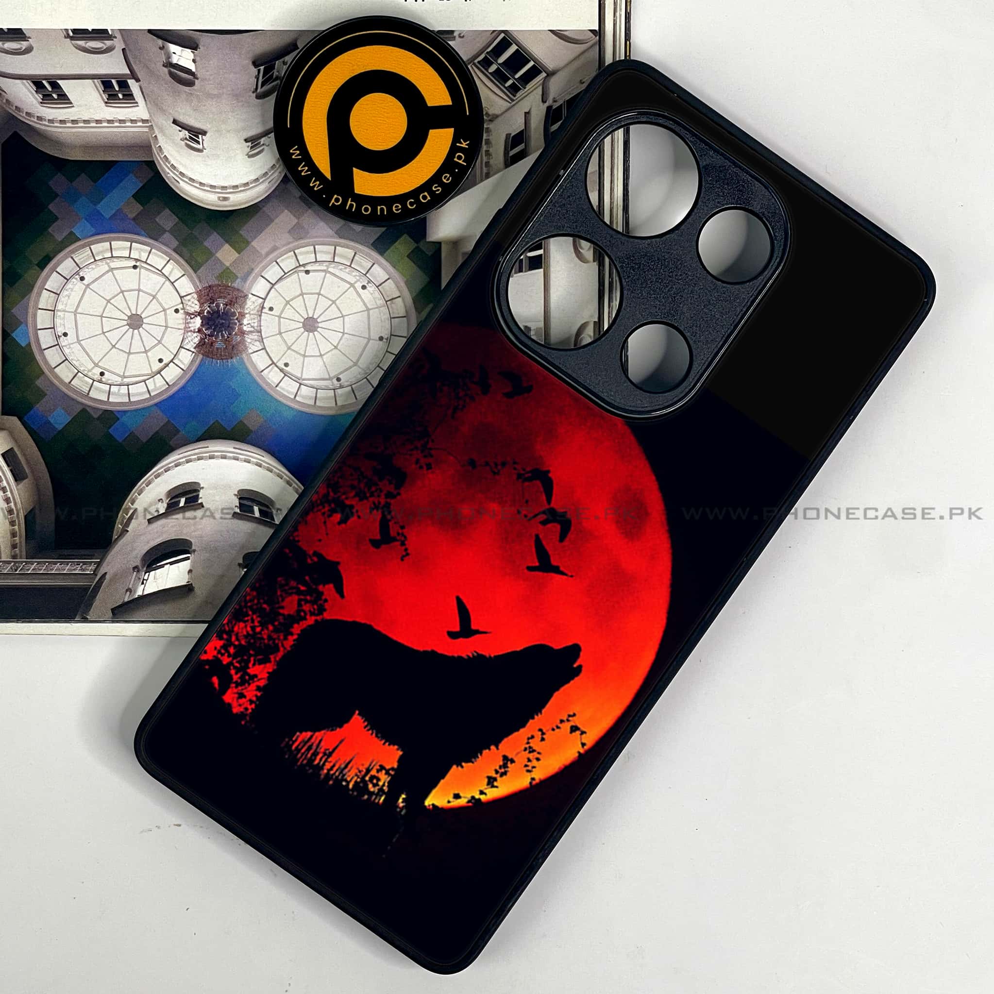 Redmi Note 13 Pro 4G - Wolf Series - Premium Metal Printed soft Bumper shock Proof Case