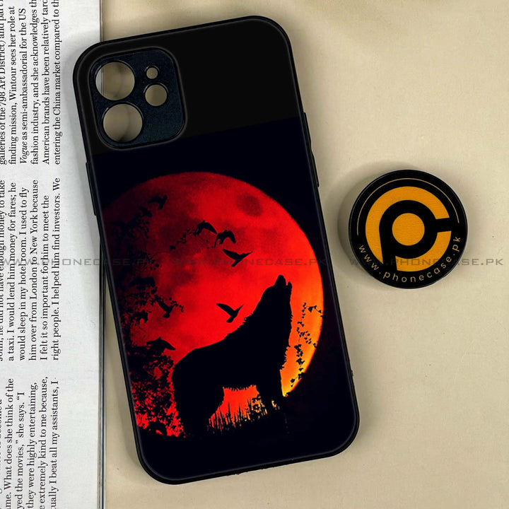 iPhone 12 - Wolf Design 1 -  Premium Metal Printed soft Bumper shock Proof Case CS-40412