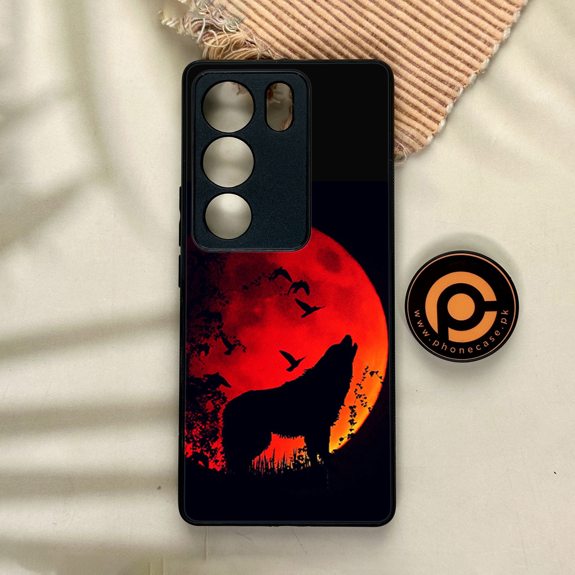 Vivo V29 - Wolf Series - Premium Printed Glass soft Bumper shock Proof Case