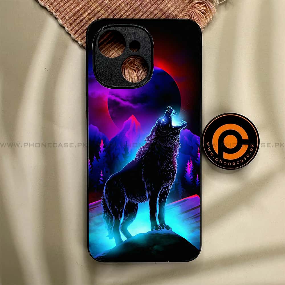 Tecno Spark 40C - Wolf Series - Premium Metal Printed soft Bumper shock Proof Case