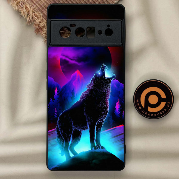 Google Pixel 6A - Wolf Series - Premium Metal Printed soft Bumper Shock Proof Case
