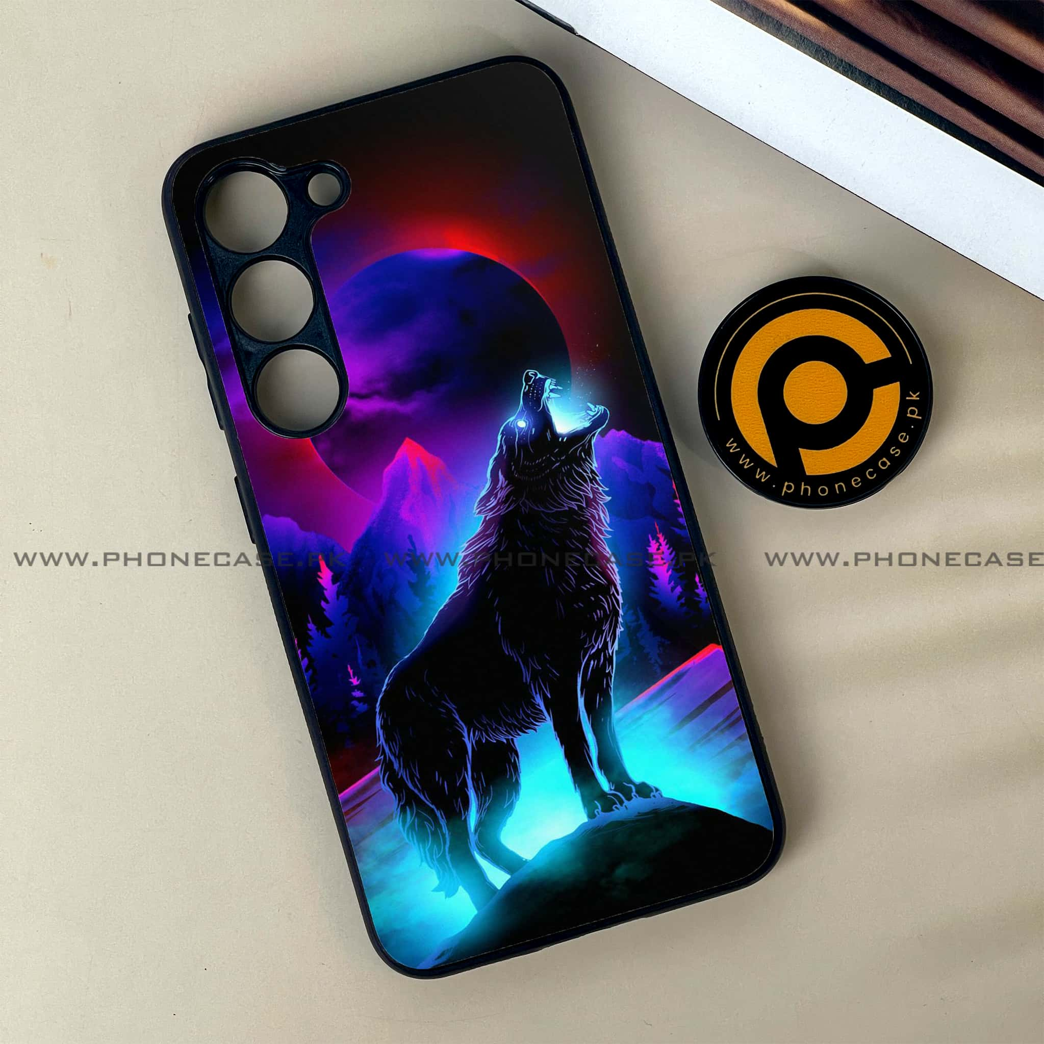 Samsung Galaxy S23 - Wolf Series - Premium Printed Glass soft Bumper shock Proof Case