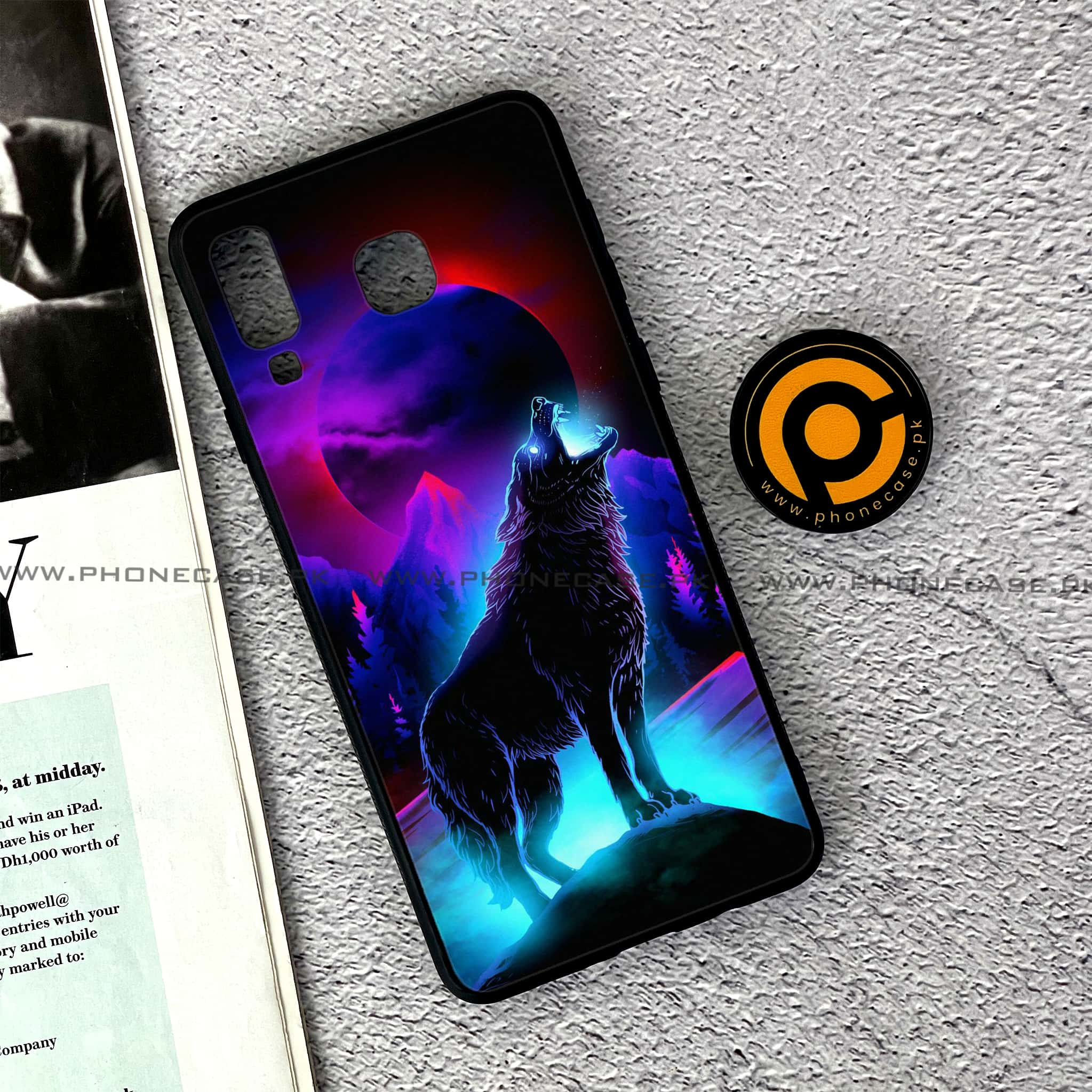 Samsung Galaxy A8 Star(A9 Star) - Wolf Series - Premium Printed Glass soft Bumper shock Proof Case