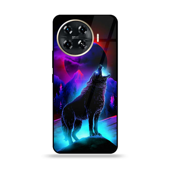 Tecno Spark 20 pro plus - Wolf Series  Design 2 - Premium Printed Glass soft Bumper shock Proof Case CS-21550