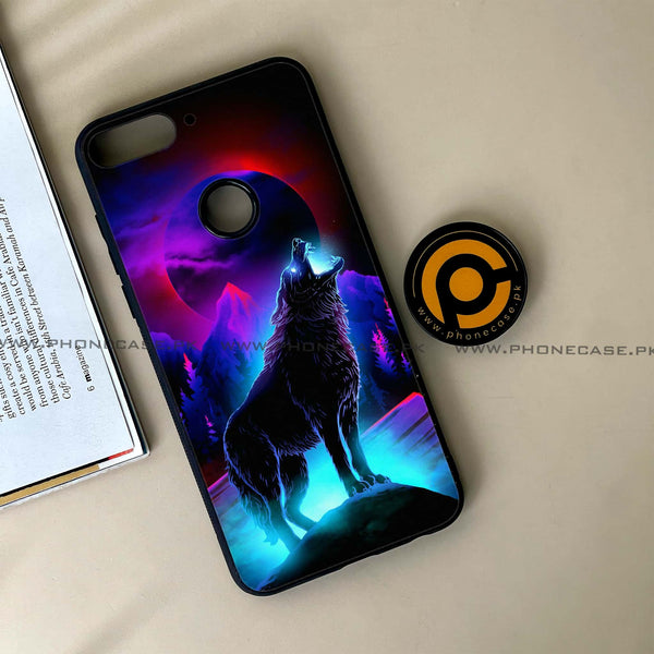 Huawei Y7 Prime (2018) - Wolf Design 2 - Premium Printed Glass soft Bumper shock Proof Case CS-18572