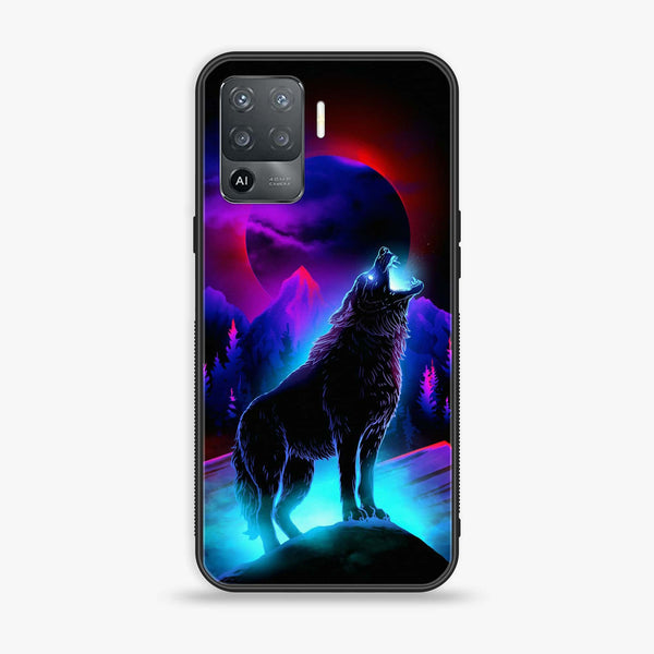Oppo F19 Pro/ A94 4g/ Reno 5 Lite  -Wolf Series - Design 2  Premium Printed Glass soft Bumper shock Proof Case CS-19358