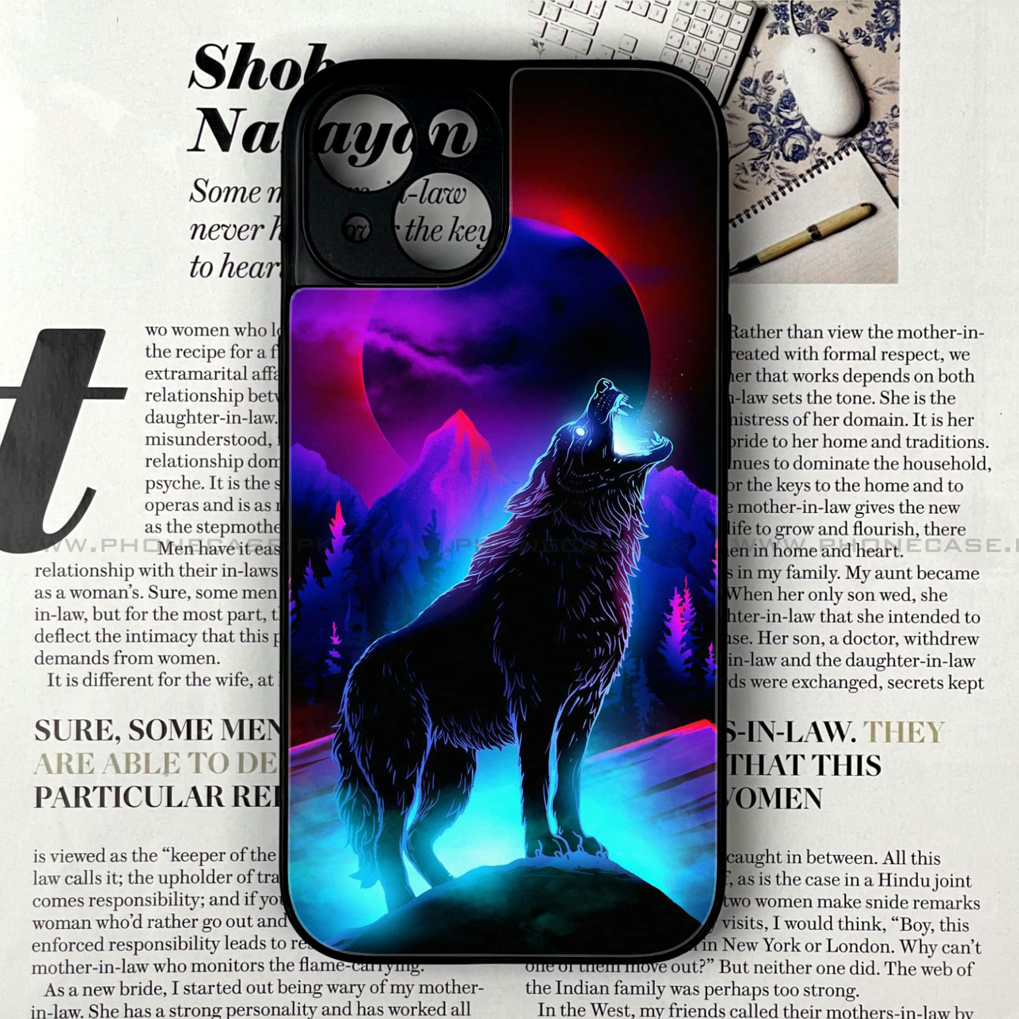 iPhone 13 - Wolf Series - Premium Printed Glass soft Bumper shock Proof Case