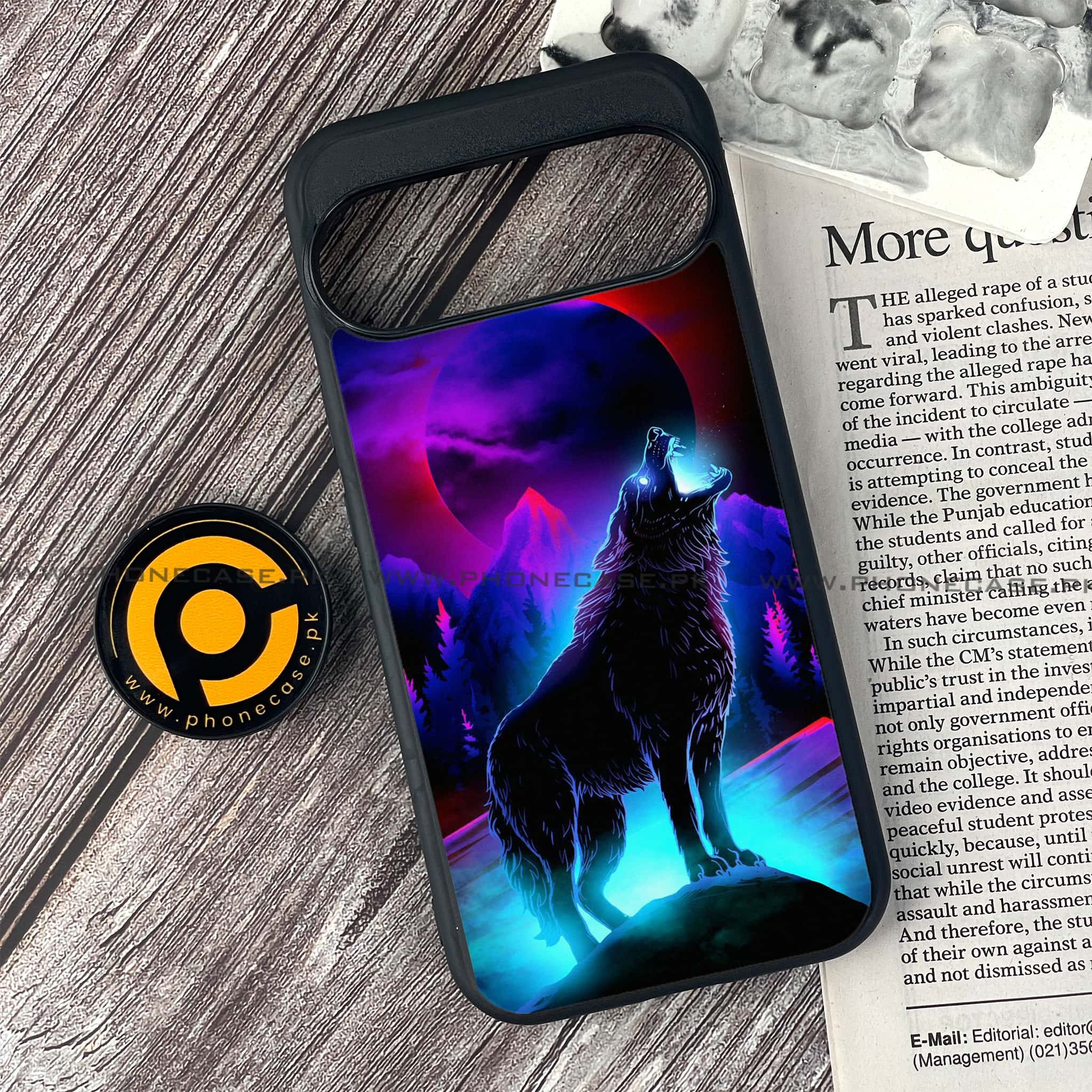 Google Pixel 9 - Wolf Series - Premium Printed Glass soft Bumper shock Proof Case