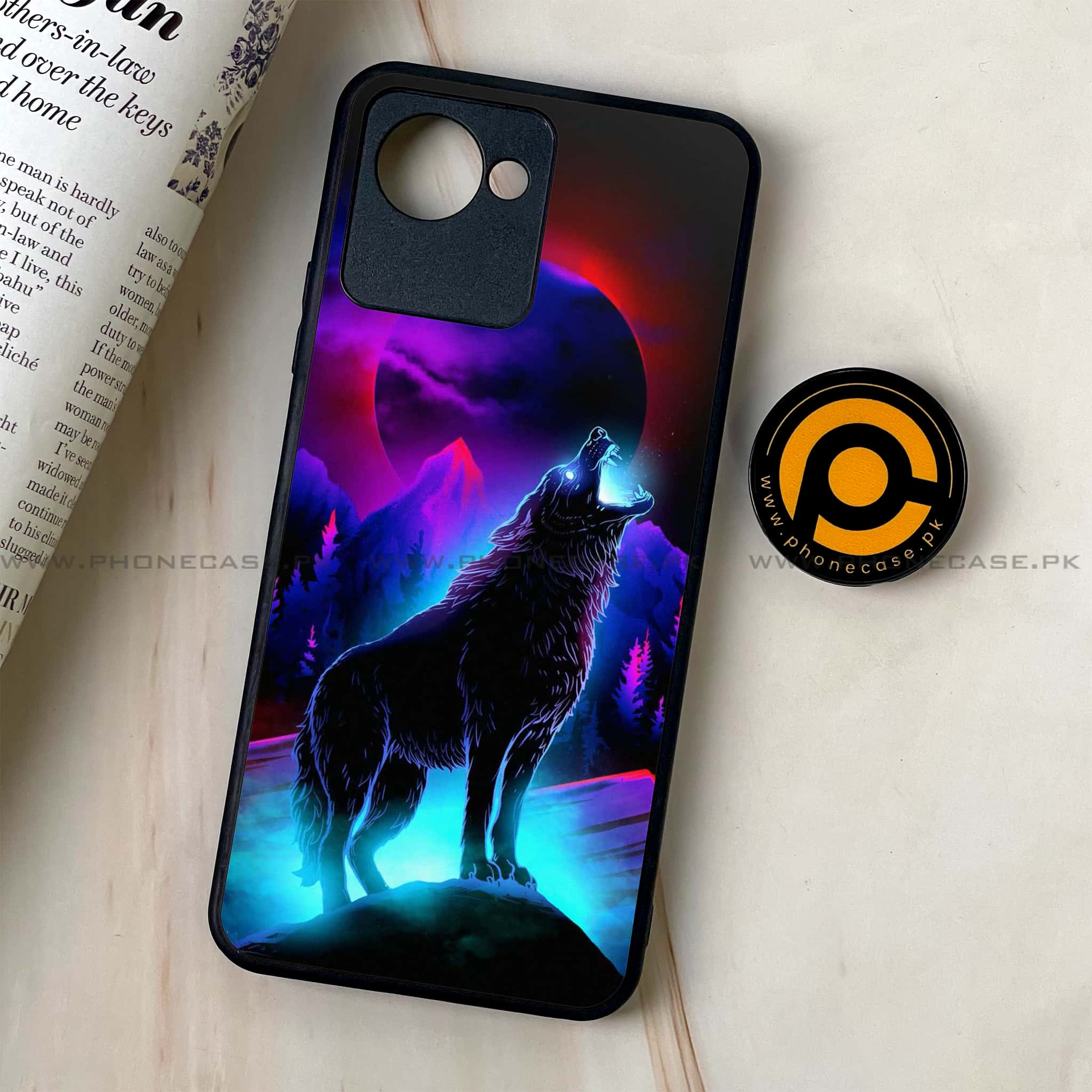 Realme C30 - Wolf Series - Premium Printed Glass soft Bumper shock Proof Case