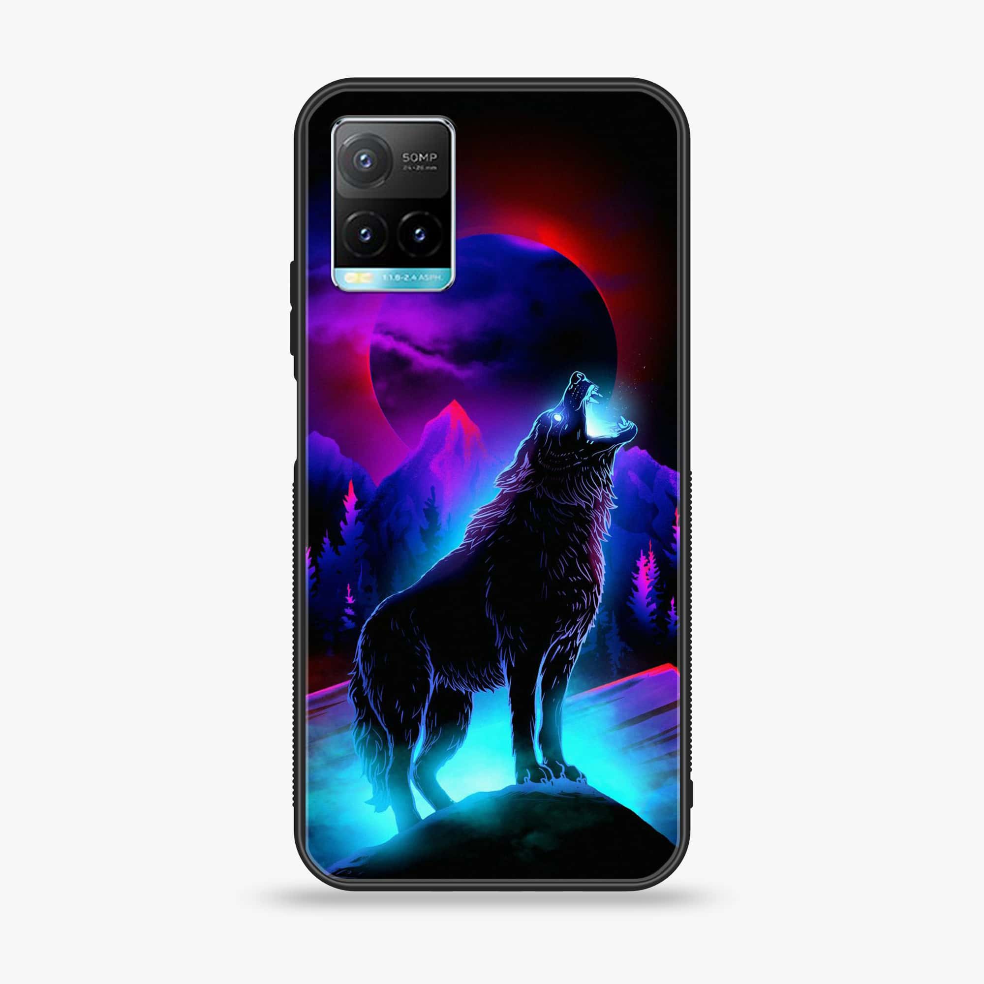 Vivo Y33T - Wolf Series - Premium Printed Glass soft Bumper shock Proof Case