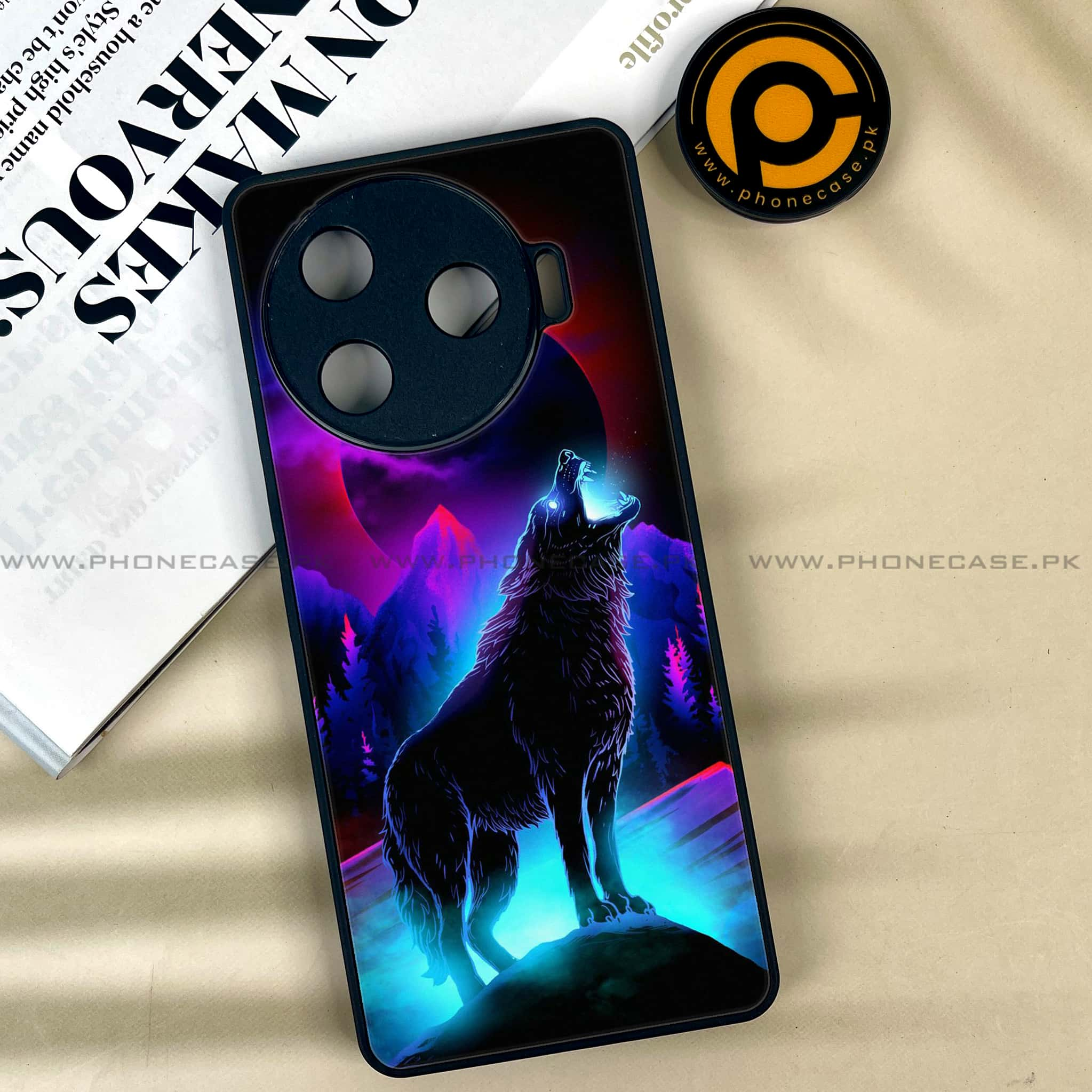 Tecno Camon 30 Pro - Wolf Series - Premium Printed Glass soft Bumper shock Proof Case