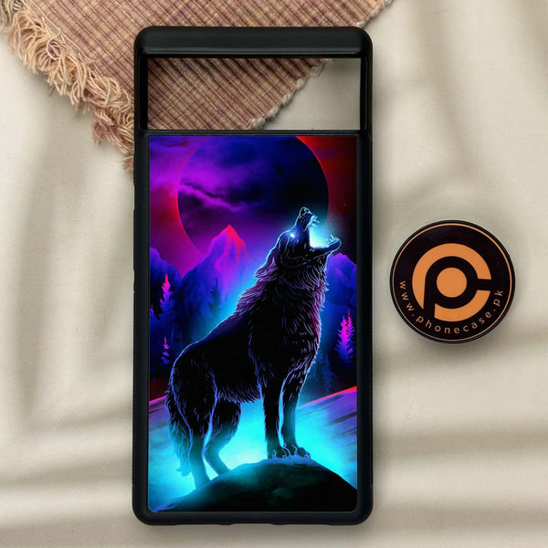 Google Pixel 6 - Wolf Design 2- Premium Metal Printed soft Bumper Shock Proof Case CS-11300