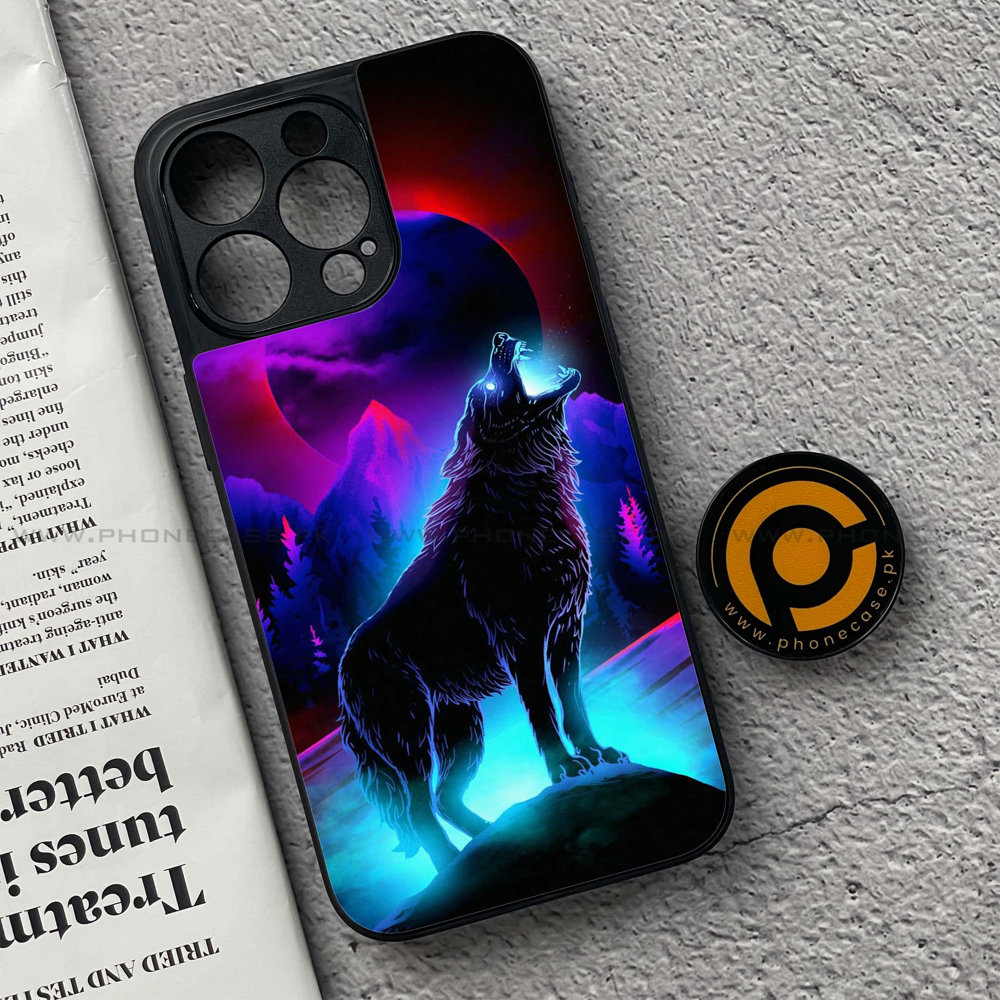 iPhone 15 Pro - Wolf Series - Premium Metal Printed soft Bumper shock Proof Case