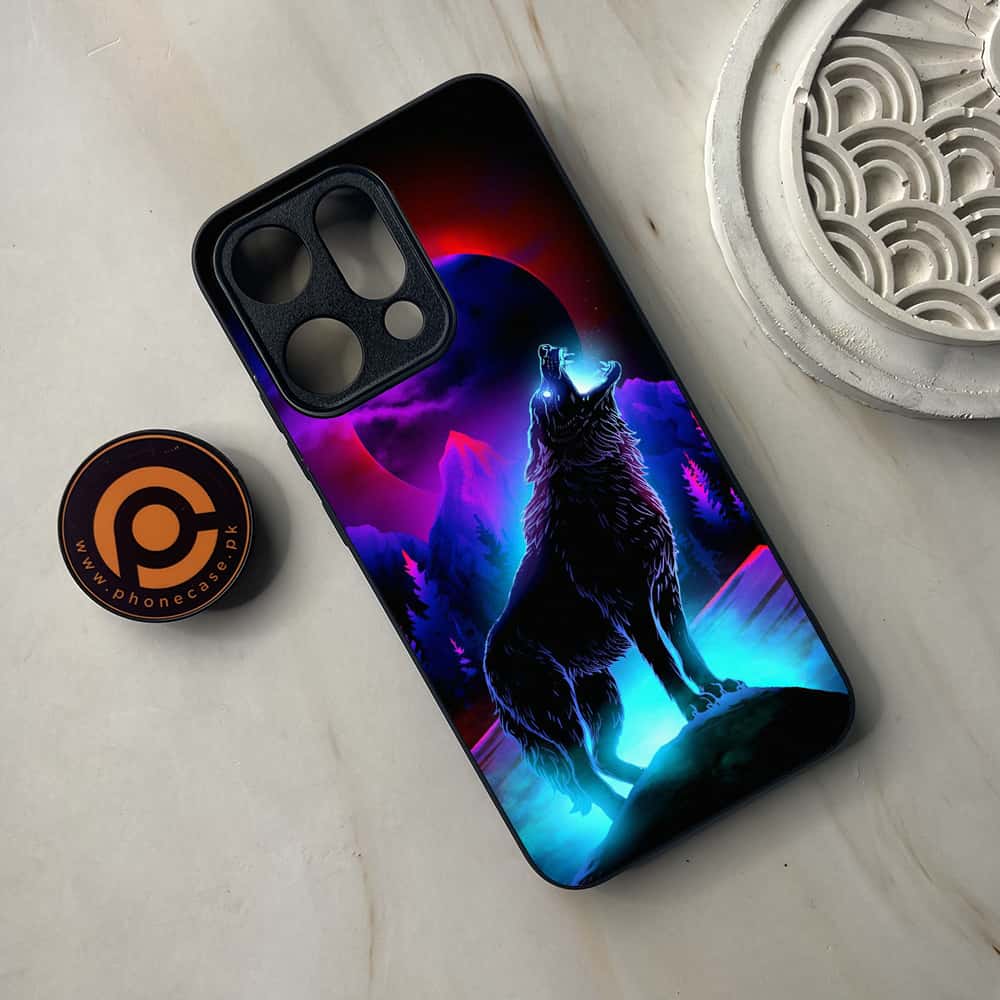 Oppo Reno 14 5G - Wolf Series - Premium Metal Printed soft Bumper shock Proof Case