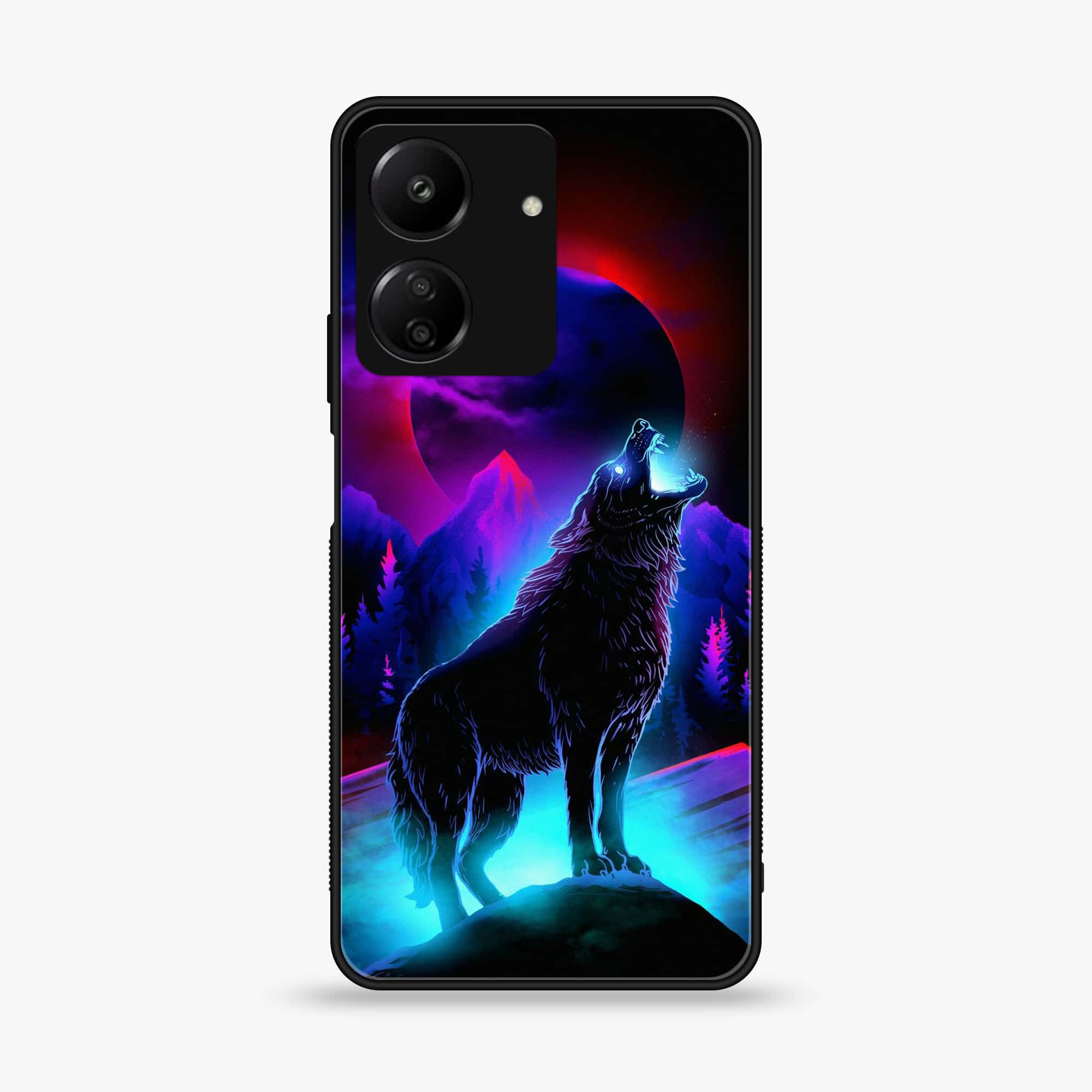 Xiaomi Poco C65 - Wolf Series - Premium Printed Glass soft Bumper shock Proof Case