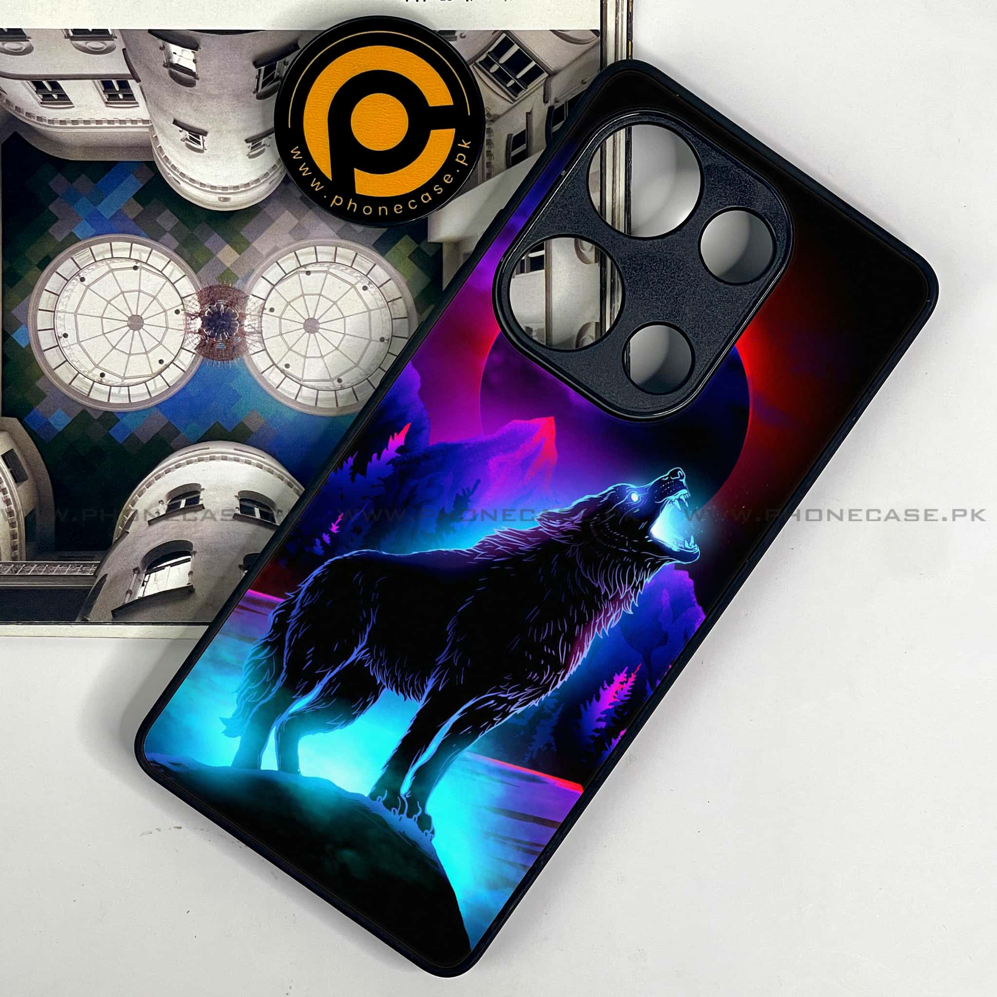 Redmi Note 13 Pro 4G - Wolf Series - Premium Metal Printed soft Bumper shock Proof Case