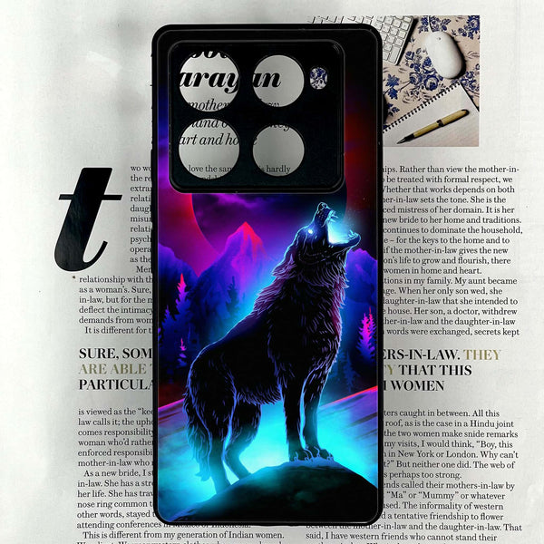 Infinix Note 40 Pro 4G - Wolf Design 2 - Premium Printed Glass soft Bumper shock Proof Case CS-15289 CS-15290