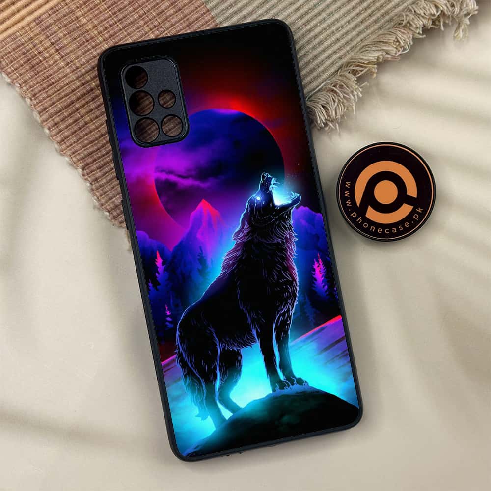 Samsung Galaxy A71 -  Wolf Series - Premium Metal Printed soft Bumper shock Proof Case