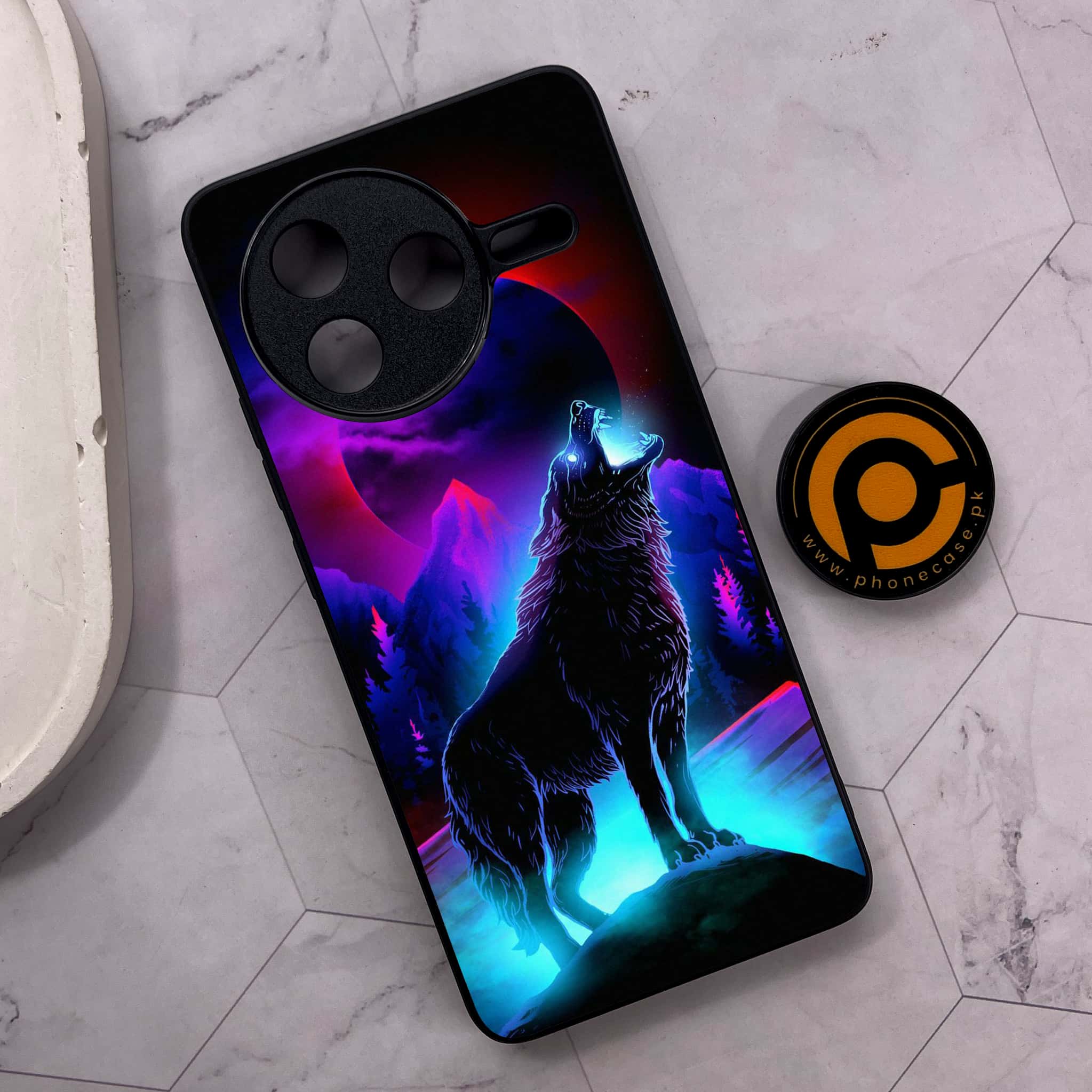 Xiaomi Poco F7 Pro 5G - Wolf Series - Premium Metal Printed soft Bumper shock Proof Case