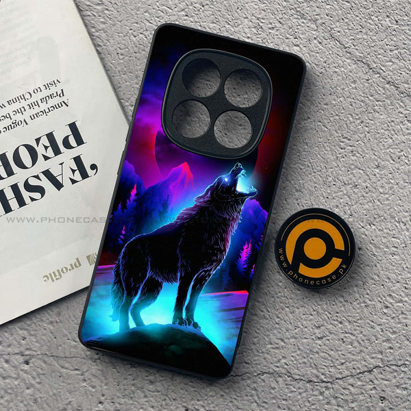 Redmi Note 14 Pro - Wolf Design 2  - Premium Printed Glass soft Bumper shock Proof Case CS-42017