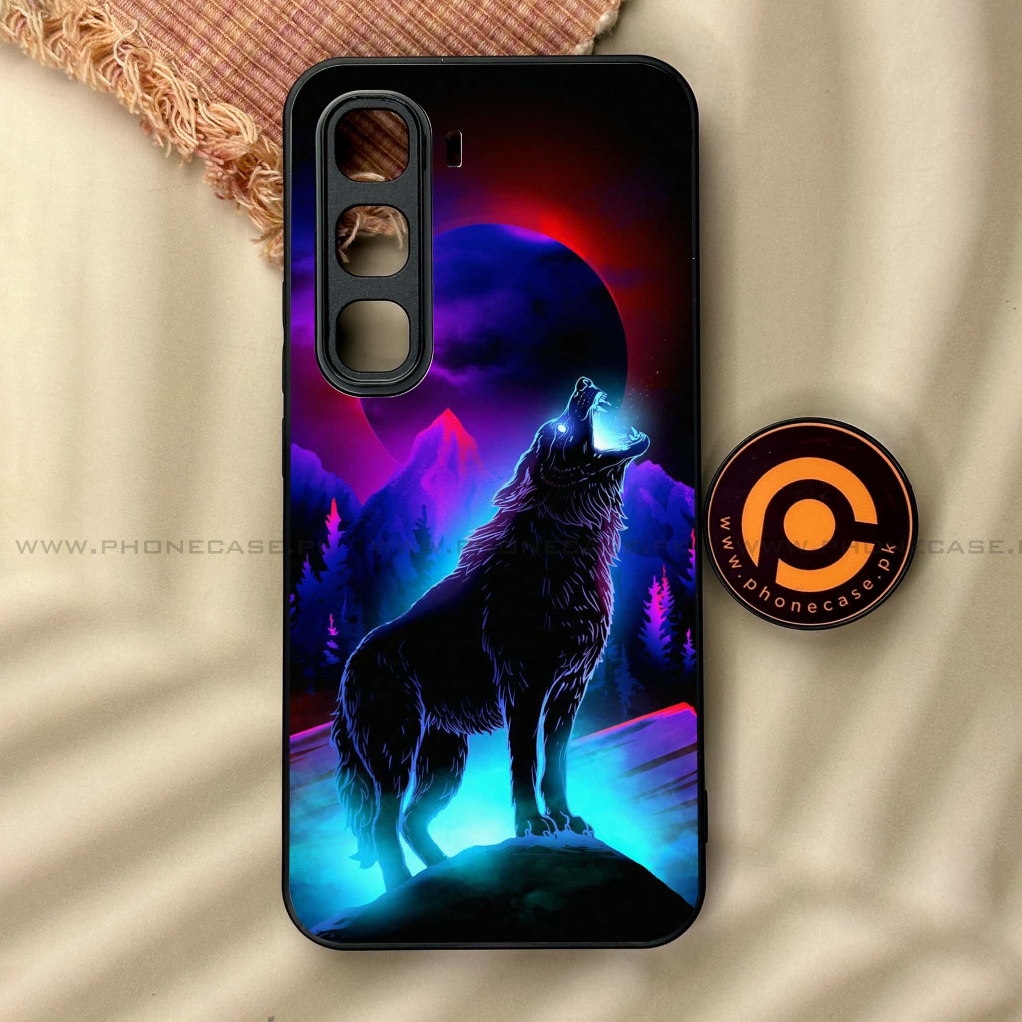 Infinix Hot 60 Pro - Wolf Series - Premium Metal Printed soft Bumper shock Proof Case