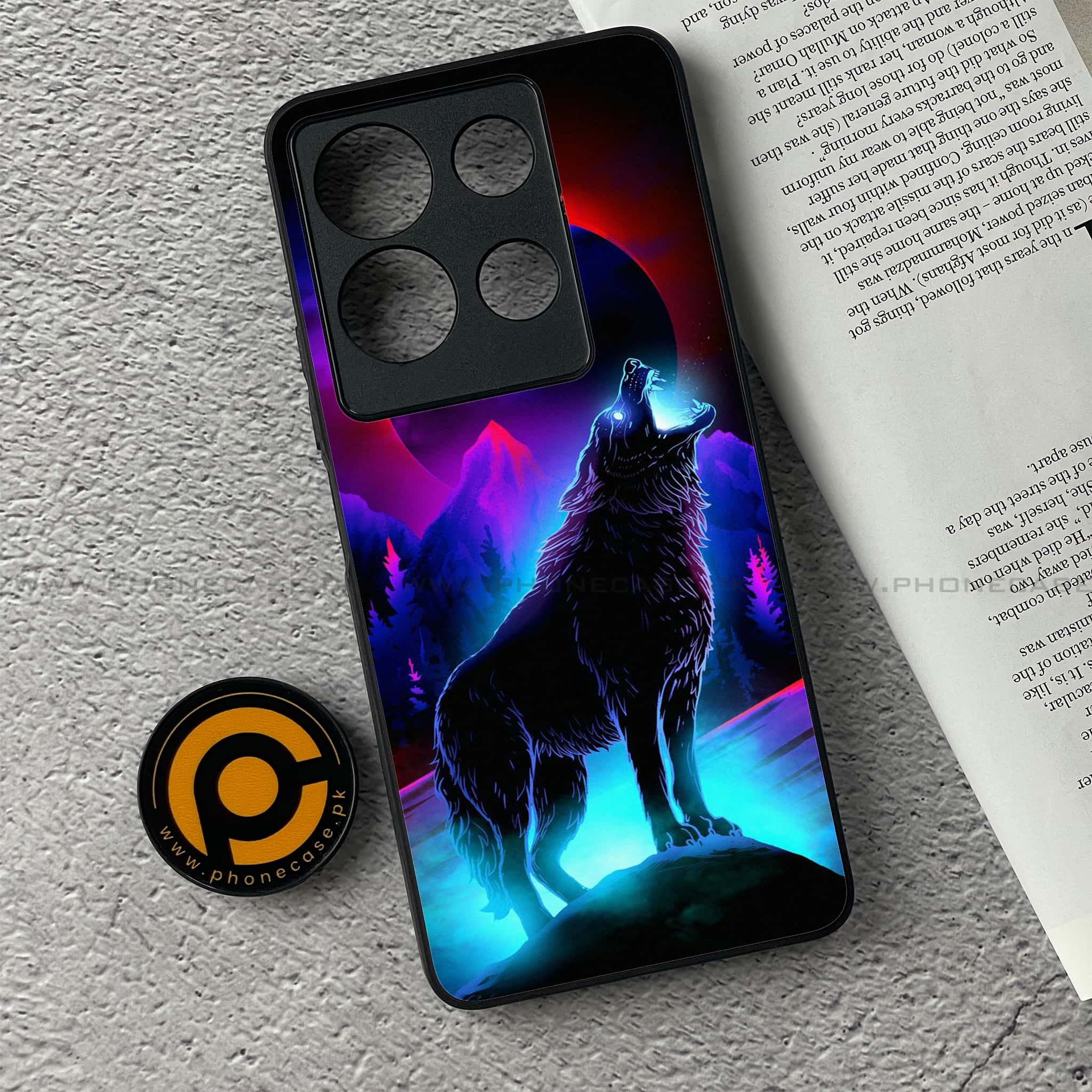 Infinix Note 30 - Wolf Series - Premium Printed Glass soft Bumper shock Proof Case