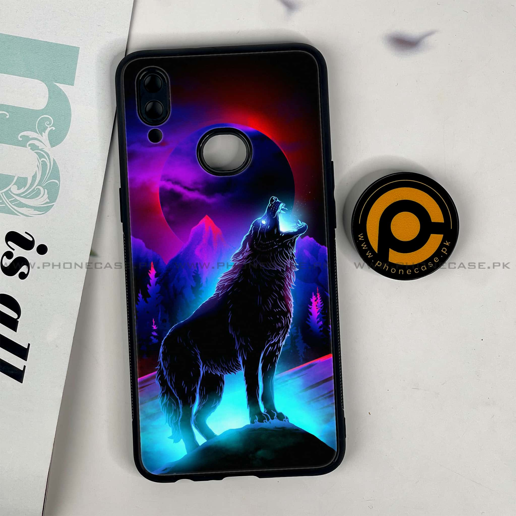 Galaxy A10s - Wolf Series - Premium Printed Glass soft Bumper shock Proof Case