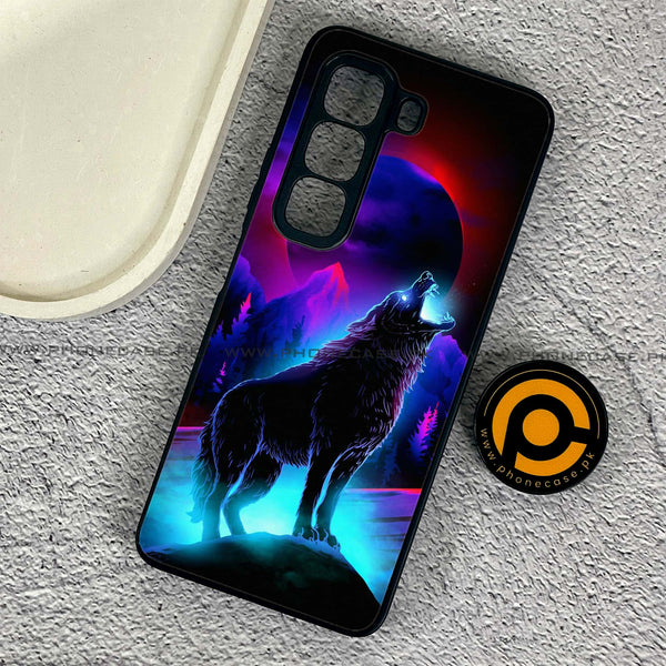 Infinix Hot 50 Pro - Wolf  Design 2  - Premium Printed Glass soft Bumper shock Proof Case CS-24753