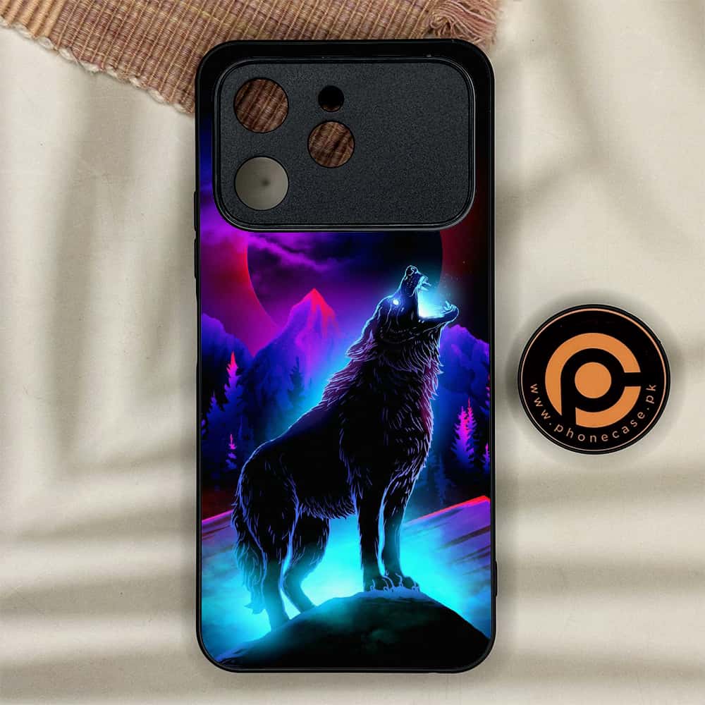 Tecno Spark 40 - Wolf Series - Premium Metal Printed soft Bumper shock Proof Case