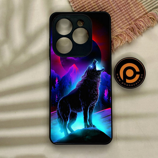 Tecno Spark GO 2024/ Smart 8/ Spark 20/ 20c/ Pop 8/ Hot 40i - Wolf Design 2- Premium Metal Printed soft Bumper Shock Proof Case CS-11691 CS-11754