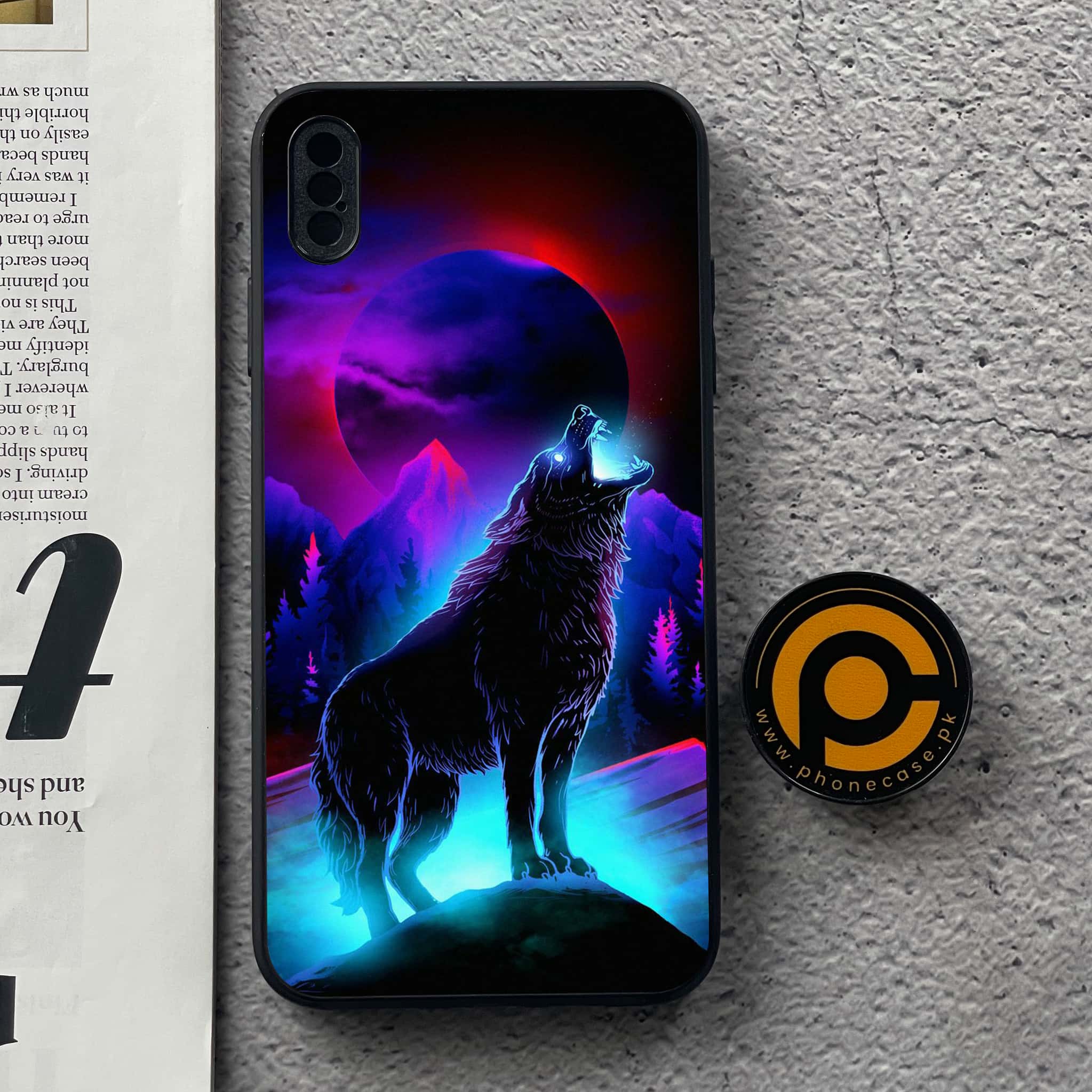 iPhone XS Max - Wolf Series - Premium Metal Printed soft Bumper shock Proof Case