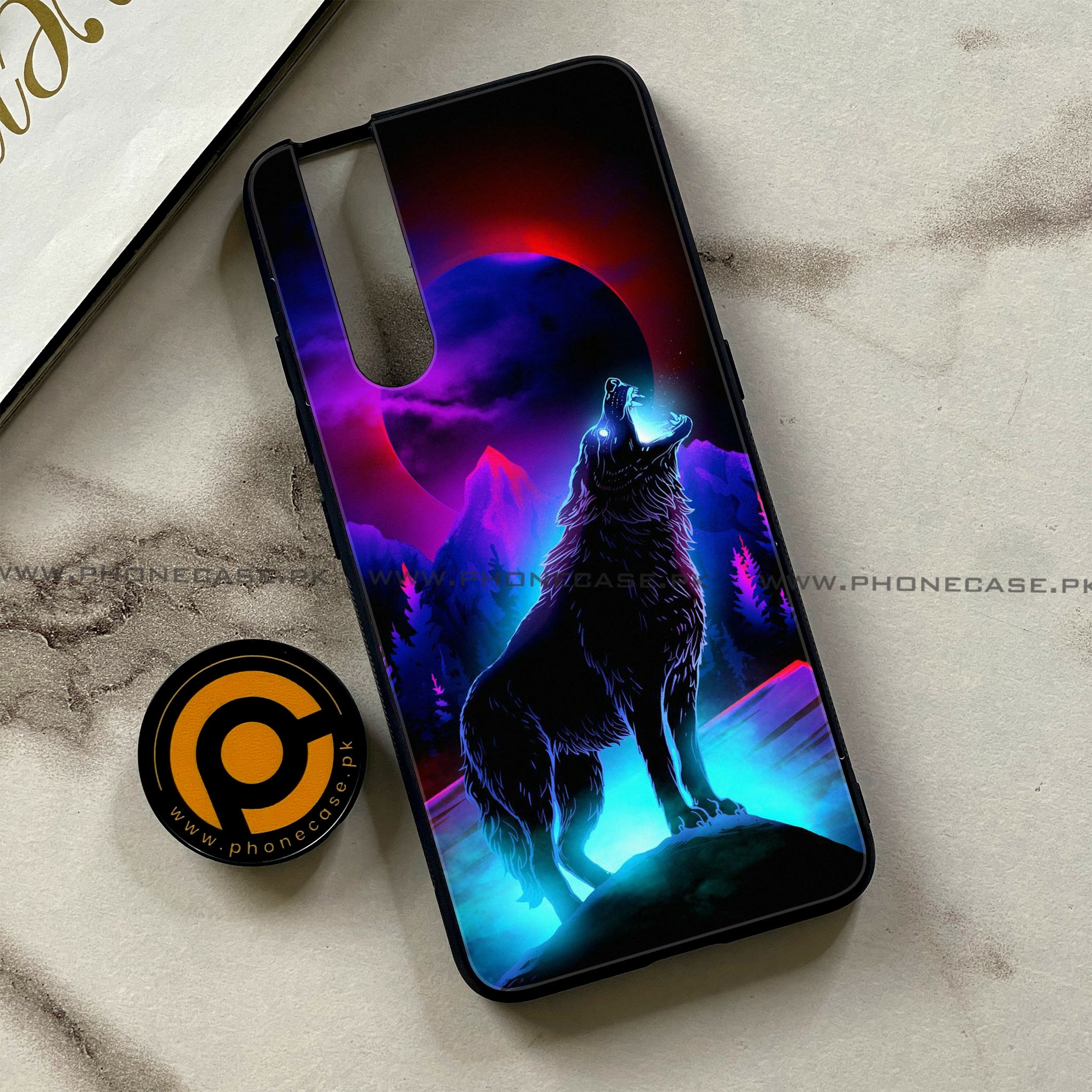 Vivo V15 Pro - Wolf Series - Premium Printed Glass soft Bumper shock Proof Case