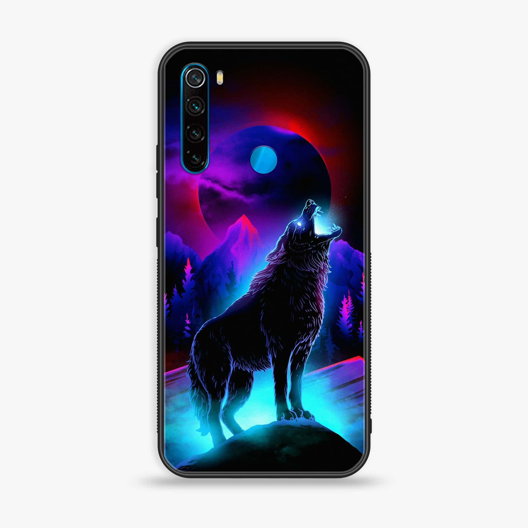 Redmi Note 8 - Wolf Series - Premium Printed Glass soft Bumper shock Proof Case