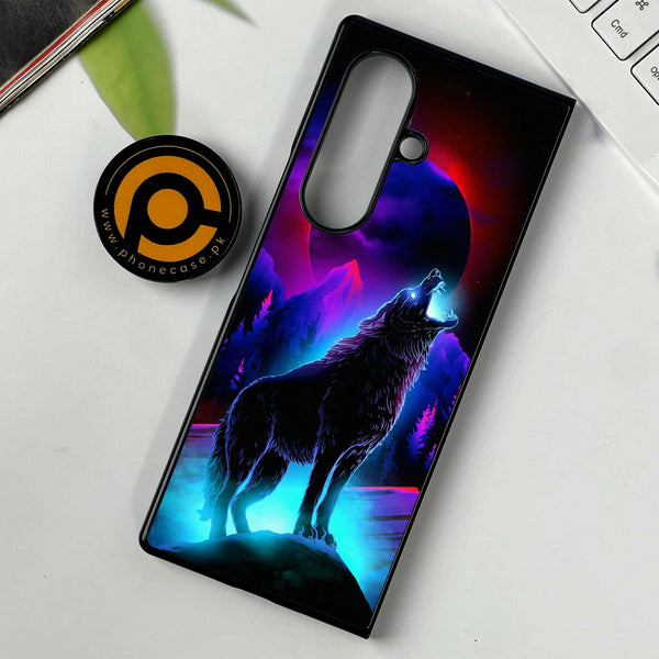 Samsung Galaxy Z Fold 7 - Wolf Design 2 - Premium Metal Printed soft Bumper shock Proof Case CS-40175
