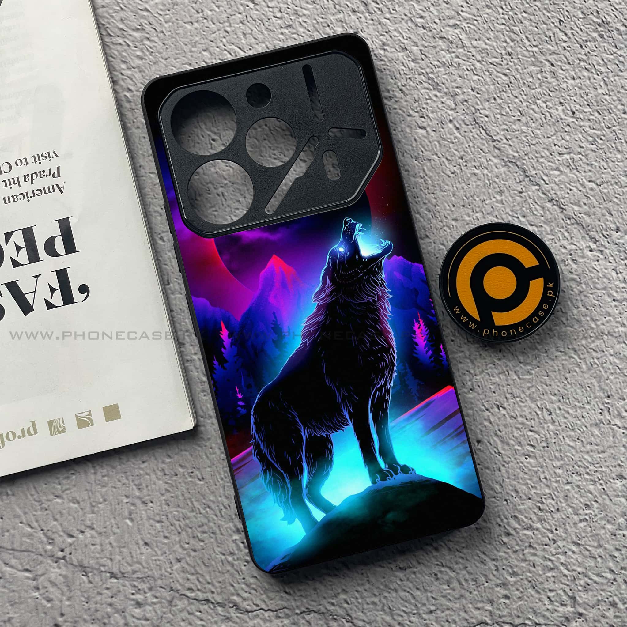 Tecno Pova 6 Pro - Wolf Series - Premium Printed Glass soft Bumper shock Proof Case