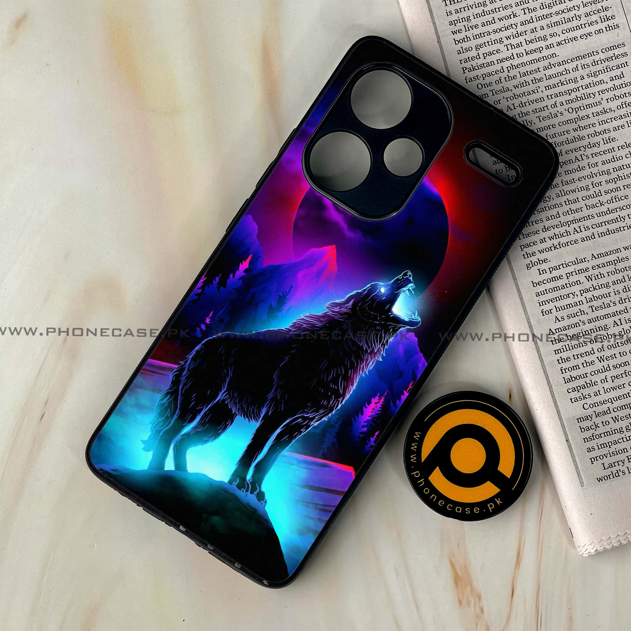 Redmi Note 13 Pro Plus 5G - Wolf Series - Premium Printed Glass soft Bumper shock Proof Case