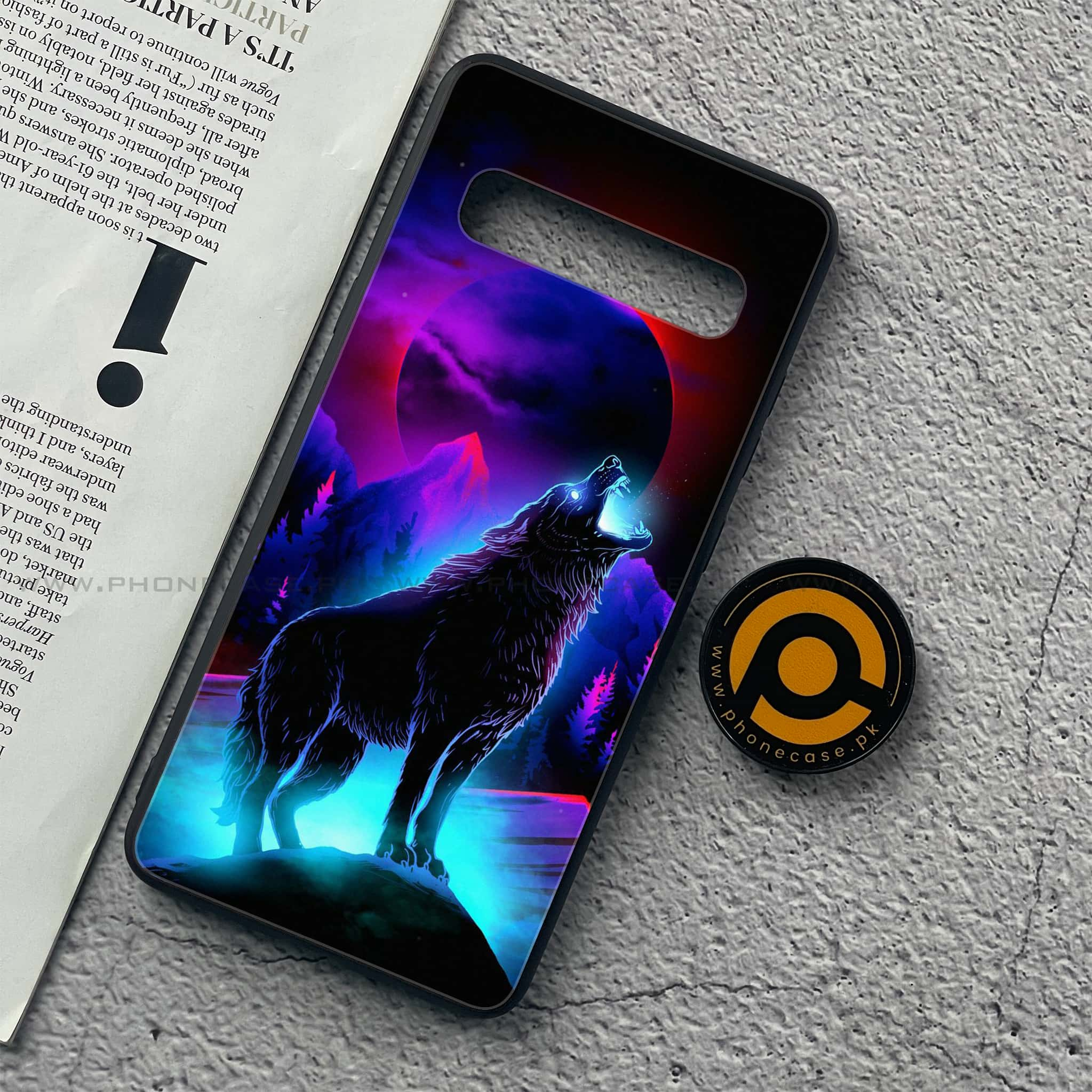 Samsung Galaxy S10 5G - Wolf  Series - Premium Printed Glass soft Bumper shock Proof Case