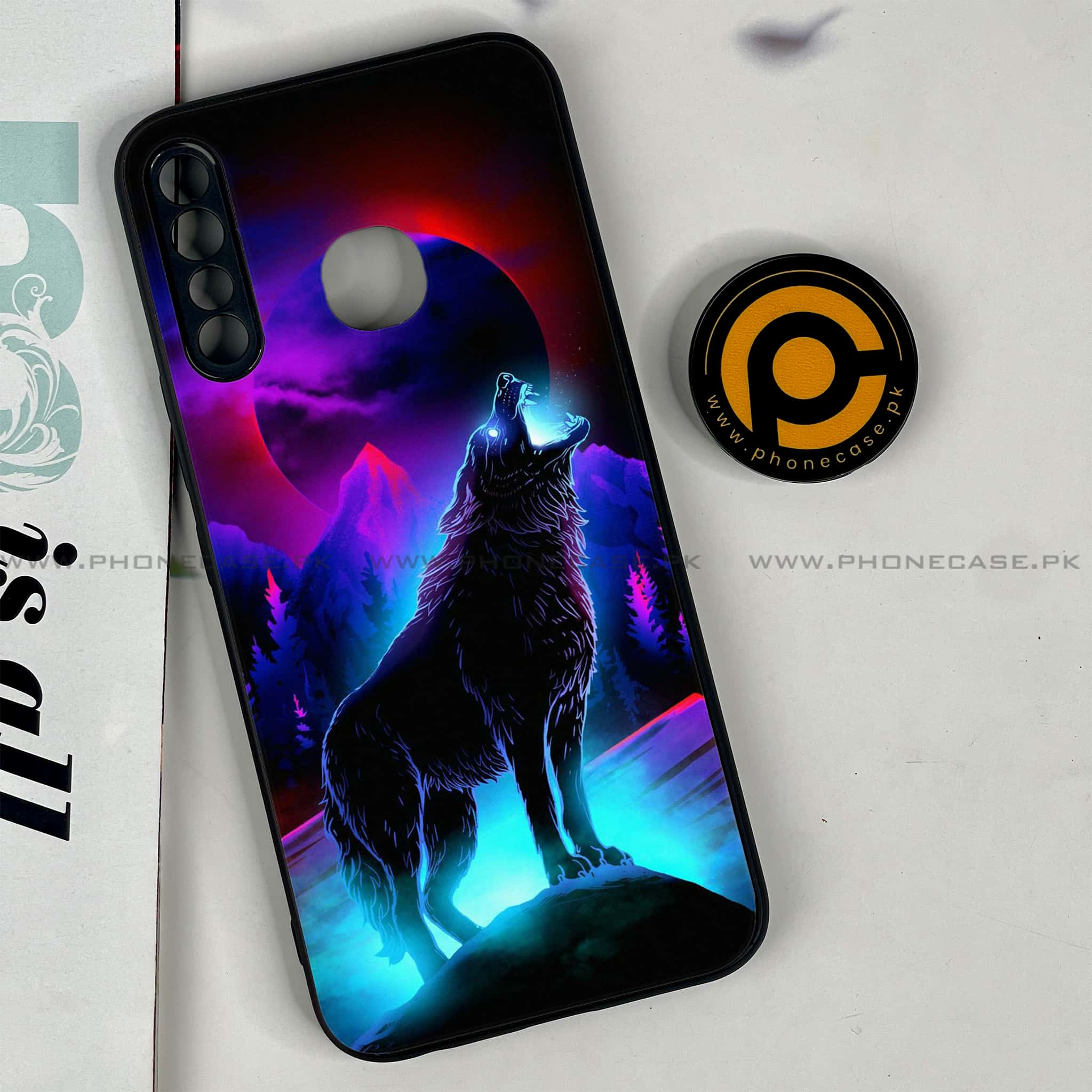 Infinix Hot 8 Lite - Wolf Series - Premium Printed Glass soft Bumper shock Proof Case