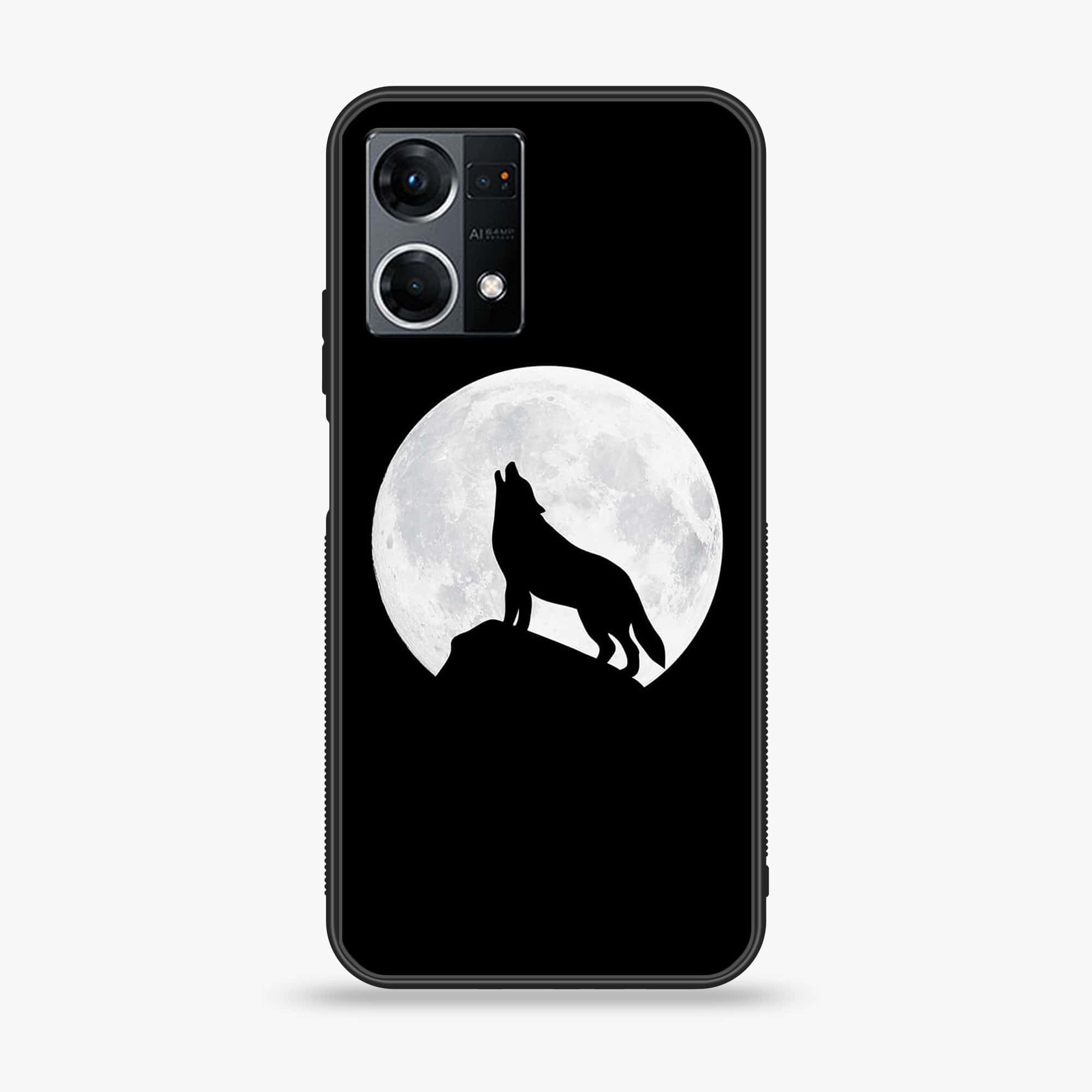 Oppo Reno 7 - Wolf Series - Premium Printed Glass soft Bumper shock Proof Case